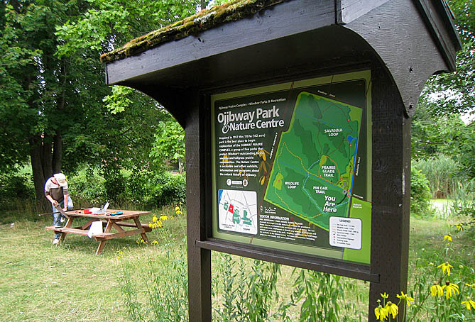 new sign for Ojibway Park